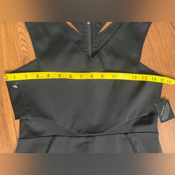 Nasty Gal Black Cutout Mini Dress Reversible Zip Front Bodycon Size Small NWT - Picture 6 of 8